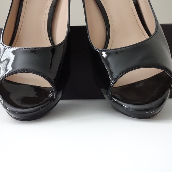 Enzo Angiolini Eademario Peep Toe Platform Heels (Black) - Picture 4 of 10